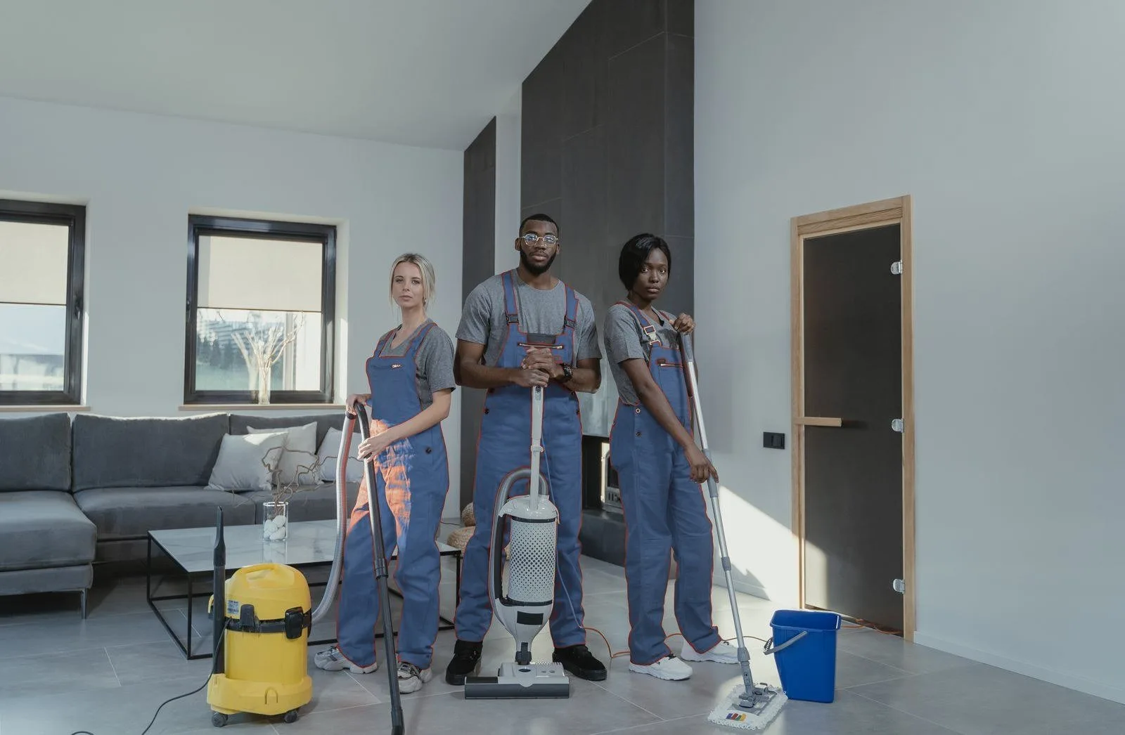 House cleaning team at work