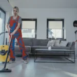 Professional cleaner doing a fast same-day cleaning visit in a Georgia home
