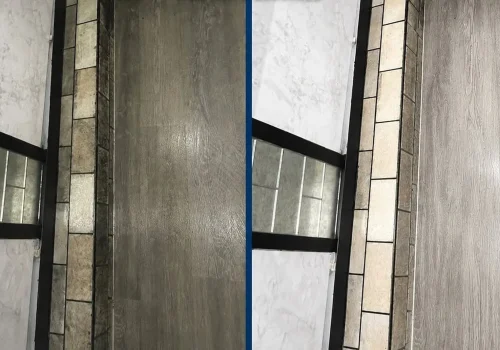 Deep cleaning a Jonesboro, GA bathroom, tile and fixtures scrubbed and sanitized