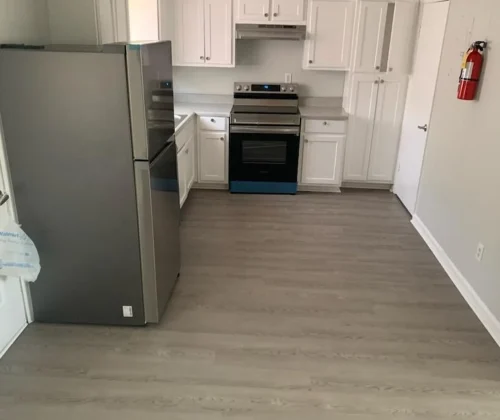 Clean kitchen after cleaning